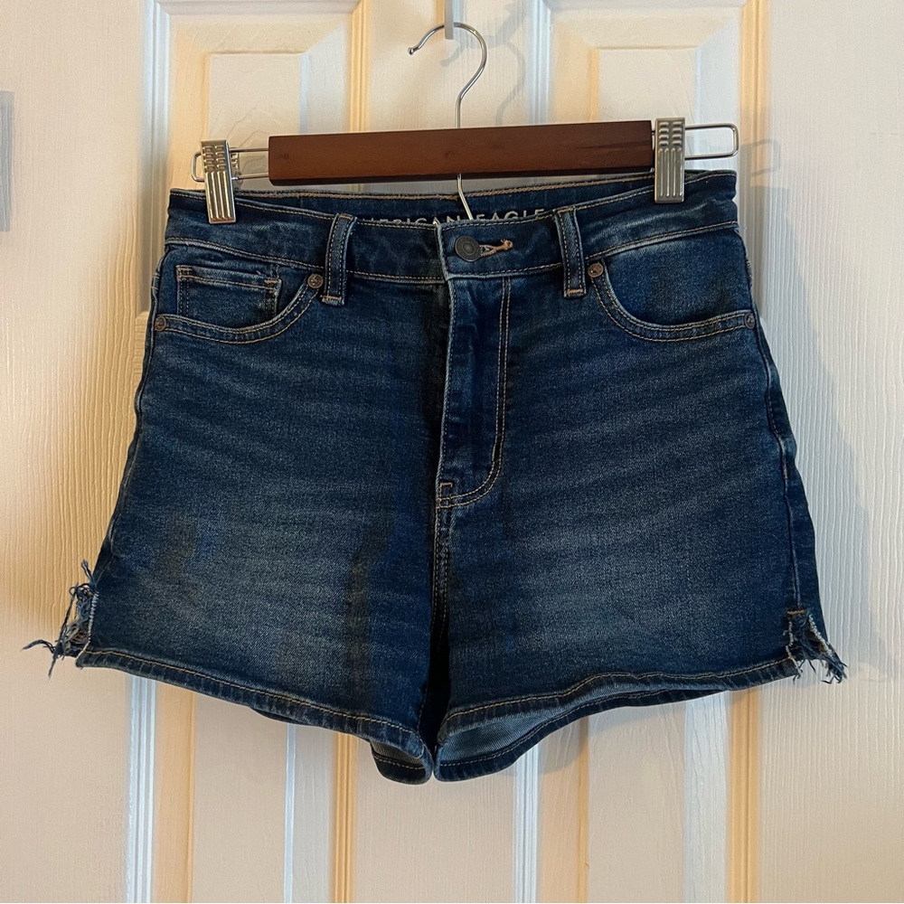 American Eagle Outfitters Dark Blue High Rise Jean Shorts